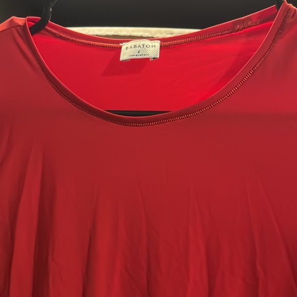 Aritzia Babatón Flashing Red skintight Crew Longsleeve Bodysuit Size Small - Picture 3 of 4